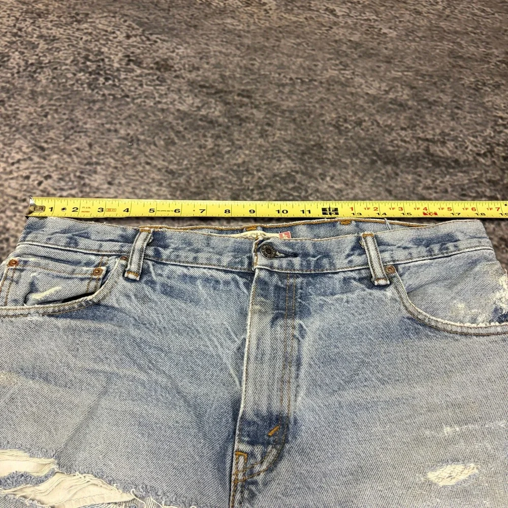 Levi's 517 Bootcut Jeans Mens 36x31 Blue Distressed Western Grunge Vintage Y2K
